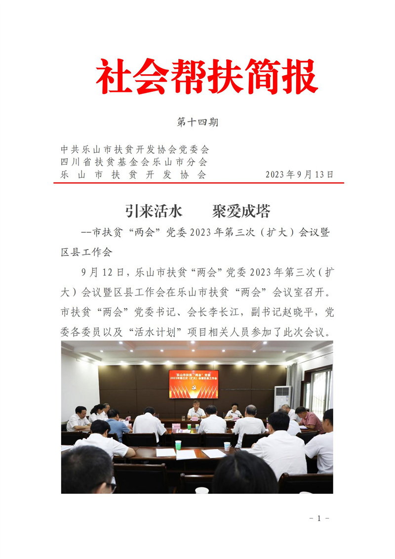 乐山分会——引来活水 聚爱成塔